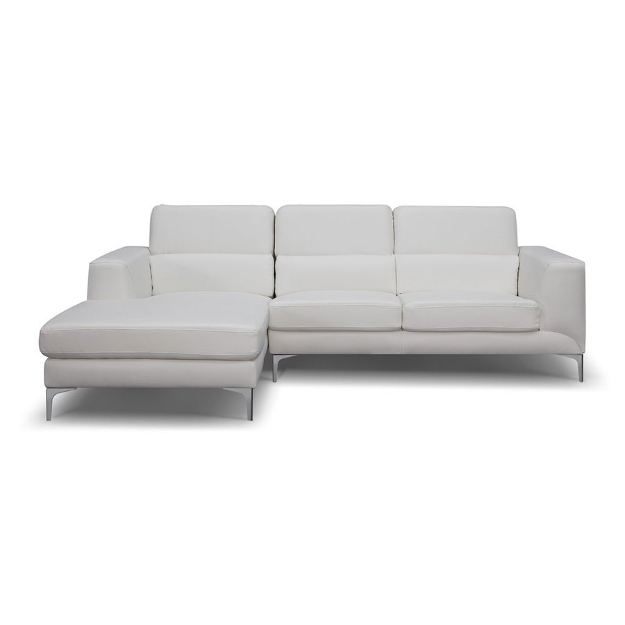 Shop Whiteline Imports Sydney White Faux Leather Sectional at  home decor, photos, design, and decoration White Faux Leather Sectional 900 x 900