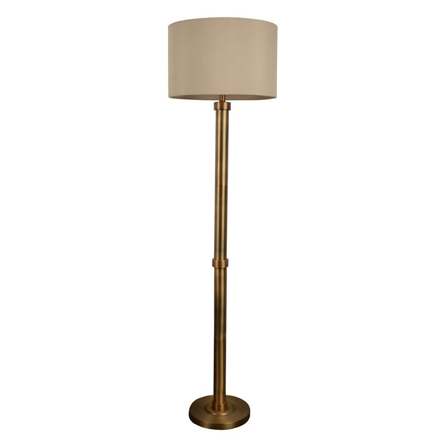 Decor Therapy 61.5-in Zadar Brass 3-Way Floor Lamp with Fabric Shade at