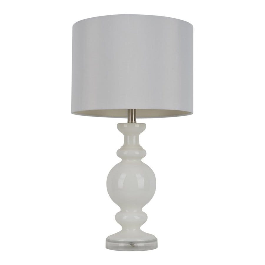 Decor Therapy 27 In Milk Glass Rotary Socket Table Lamp With Decor Therapy 27 In Milk Glass Rotary Socket Table Lamp With Fabric Shade