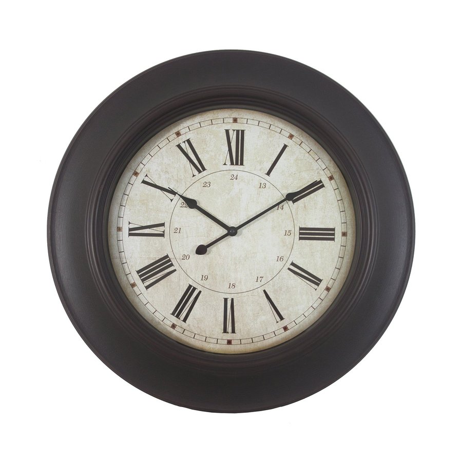 Decor Therapy Roman Analog Round Indoor Wall Clock at