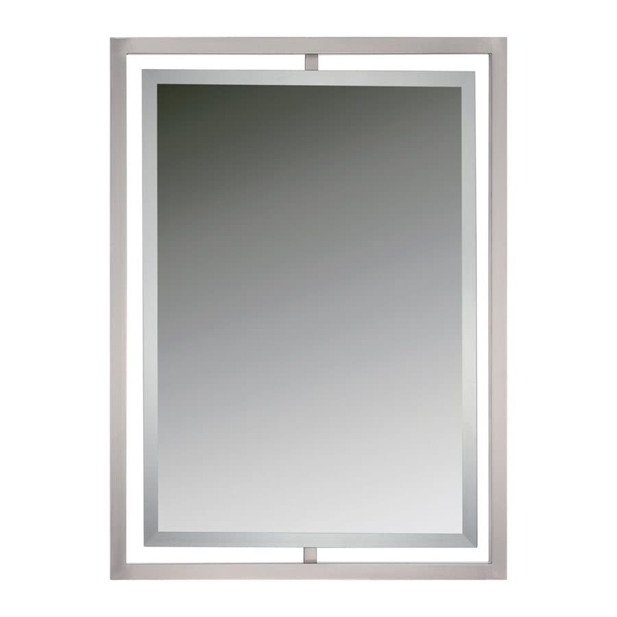 shop quoizel reflections 32-in l x 24-in w brushed nickel beveled