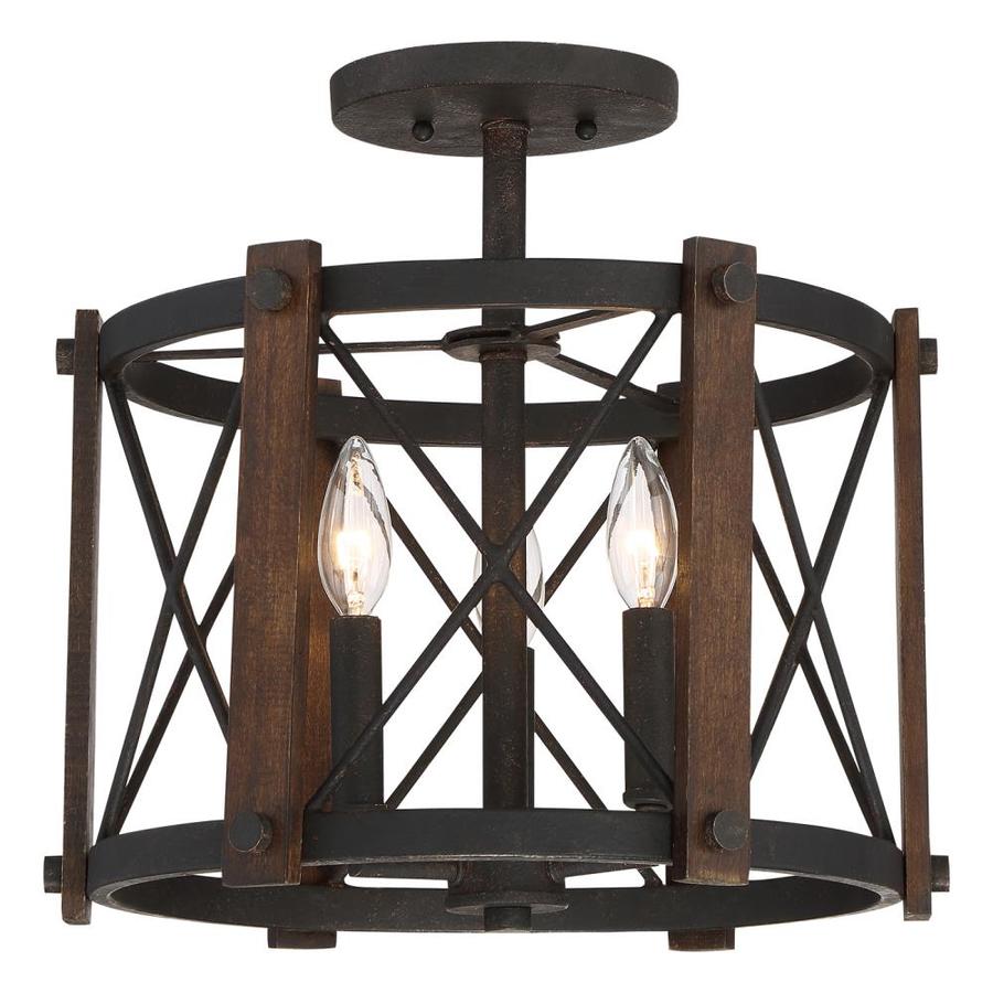 Quoizel Baron 15 In W Marcado Black Glass Semi Flush Mount Quoizel Baron 15 In W Marcado Black Glass Semi Flush Mount Light