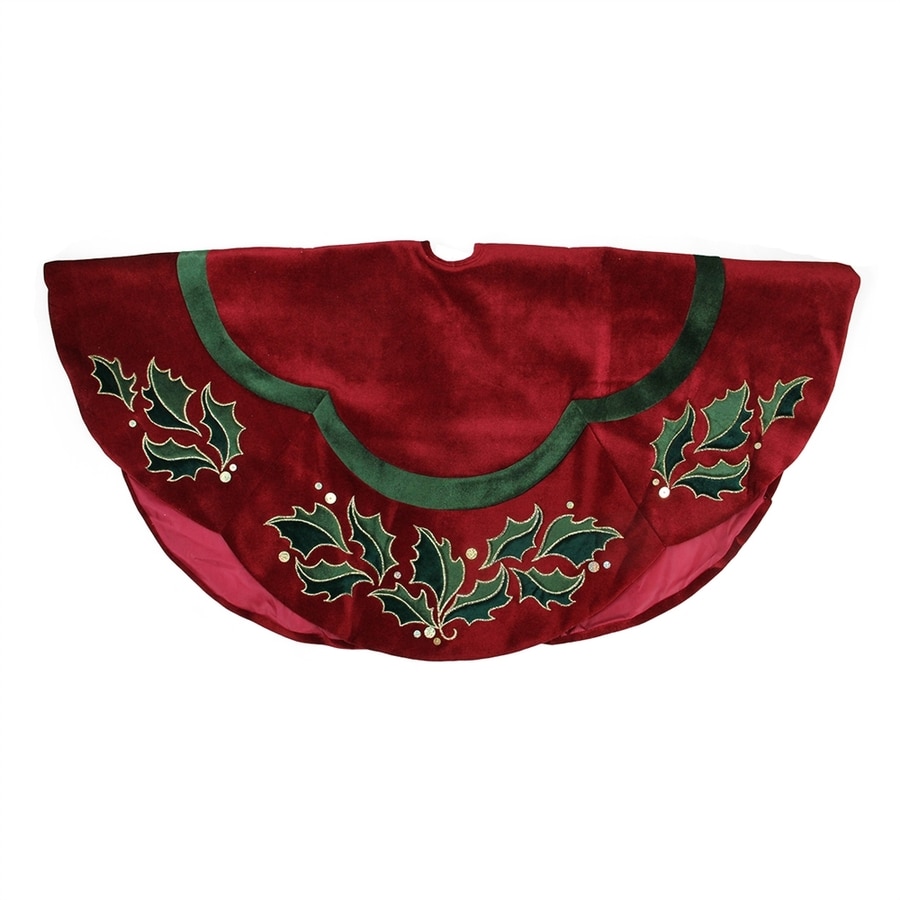 shop northlight 48 in red polyester holly christmas tree shop northlight 48 in red polyester holly christmas tree