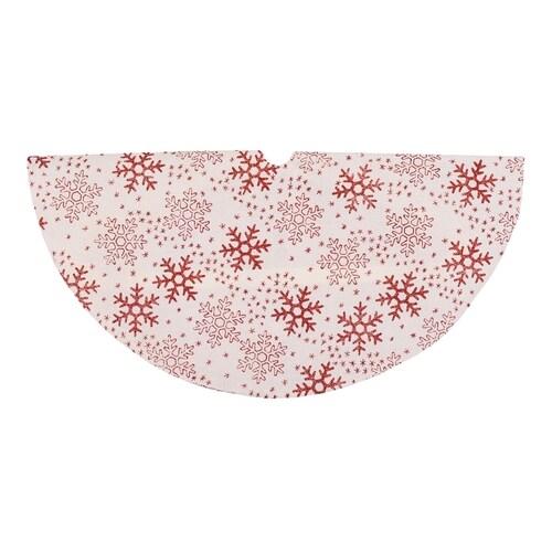Northlight 20-in White Polyester Snowflake Christmas Tree Skirt in the ...