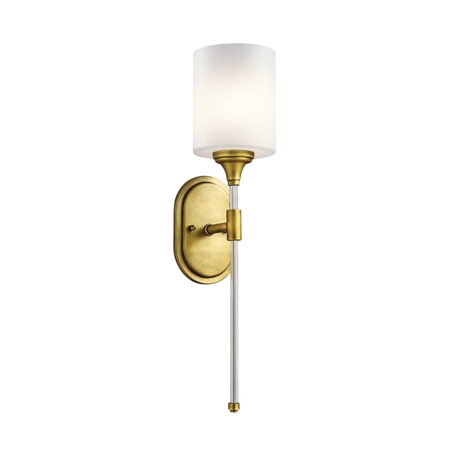 Kichler Theo 6in W 1Light Natural Brass Arm Hardwired Wall Sconce at