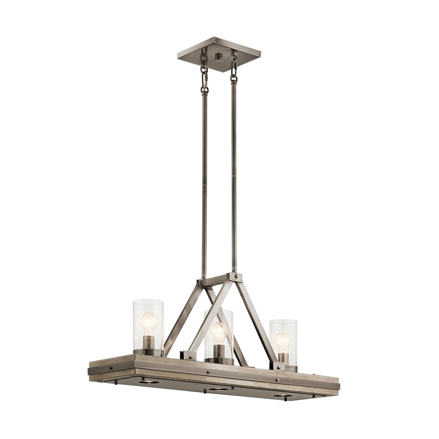 Kichler Colerne 10 5 In W 3 Light Classic Pewter Kitchen Island Kichler Colerne 10 5 In W 3 Light Classic Pewter Kitchen Island With Clear