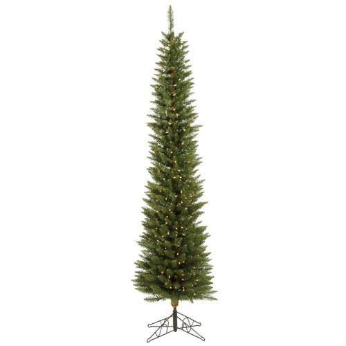 Vickerman 5.5-ft Pre-lit Durham Pine Slim Artificial Christmas Tree ...