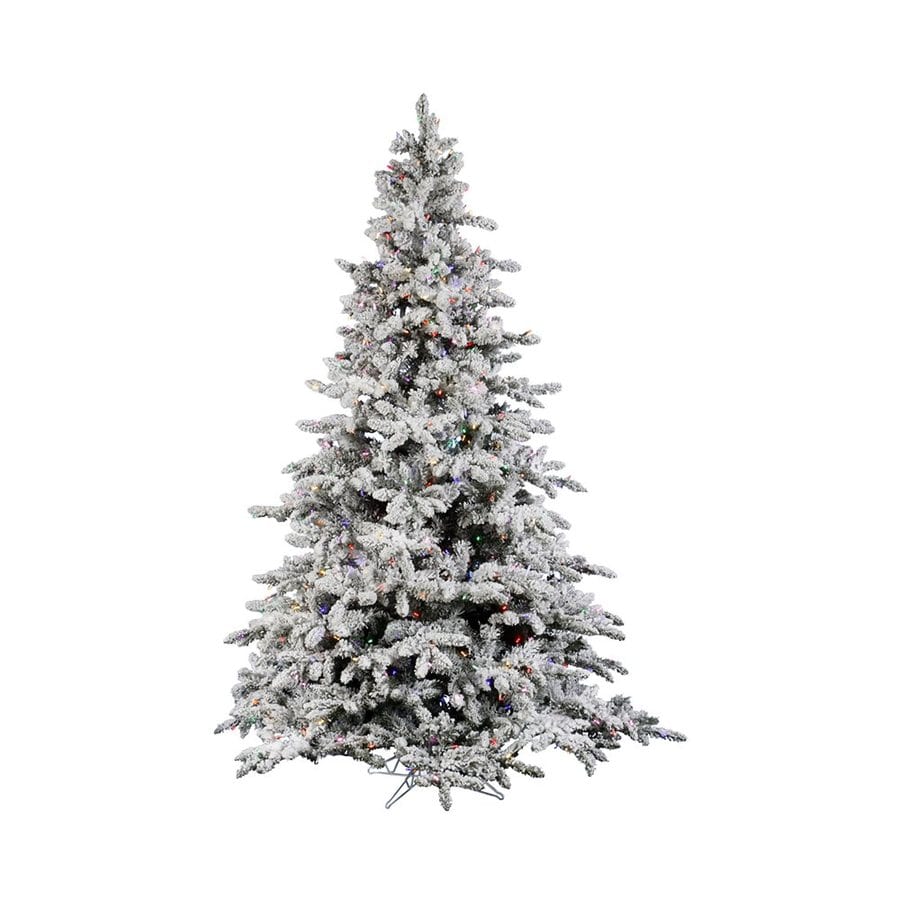 Vickerman 7.5ft Prelit Utica Fir Flocked Artificial Christmas Tree