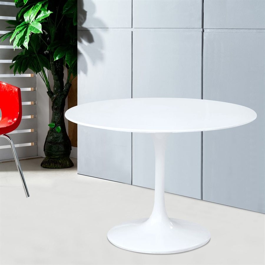 Fine Mod Imports Flower White Round Bistro Table At Com Fine Mod Imports Flower White Round Bistro Table