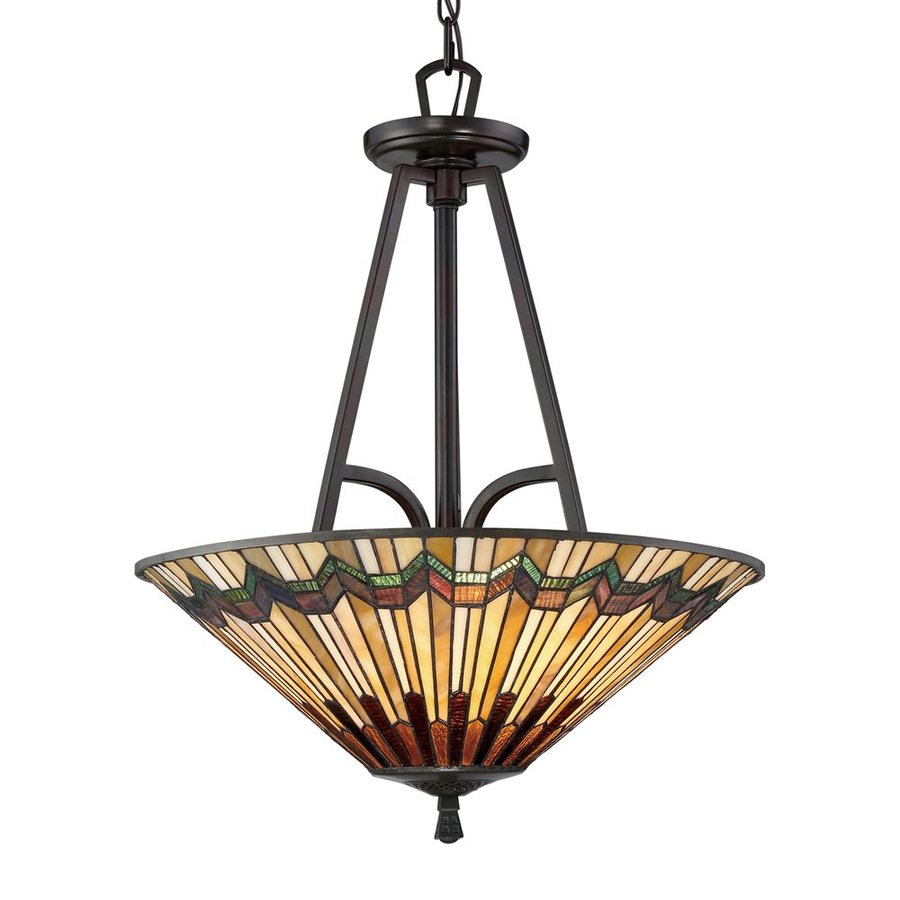 Shop Quoizel Alcott 22-in Valiant Bronze Tiffany-Style Single Stained ...