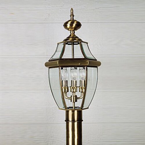 Quoizel Newbury 29in H Antique Brass Post Light in the Post Light