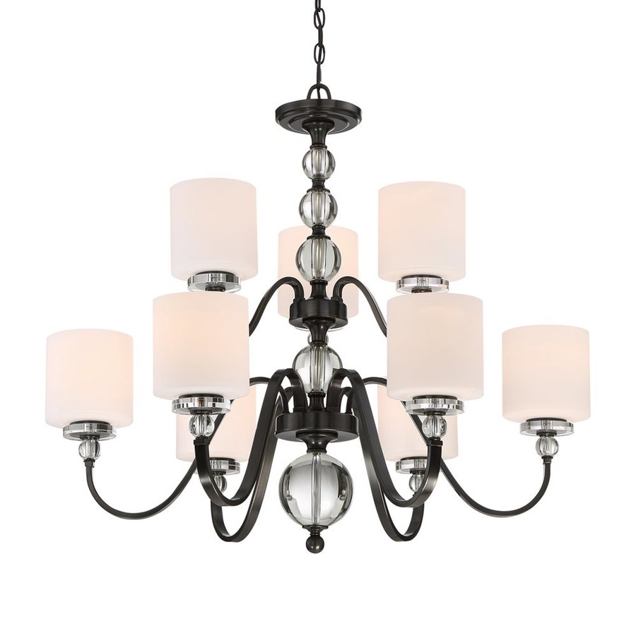 Quoizel Downtown 36 In 5 Light Mystic Black Ribbed Glass Tiered Quoizel Downtown 36 In 5 Light Mystic Black Ribbed Glass Tiered Chandelier