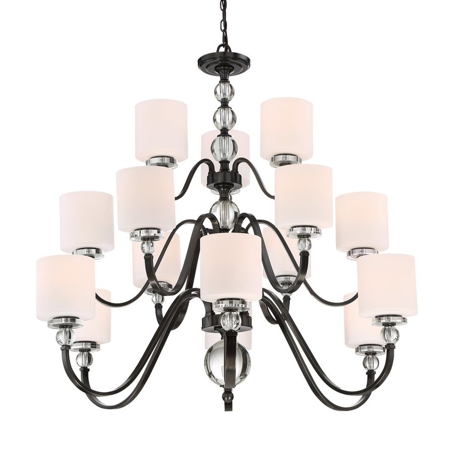 Quoizel Downtown 44 In 15 Light Dusk Bronze Etched Glass Tiered Quoizel Downtown 44 In 15 Light Dusk Bronze Etched Glass Tiered Chandelier