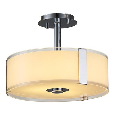 OVE Decors Bailey 11-in Chrome Transitional LED Semi-Flush Mount Light OVE Decors Bailey 11-in Chrome Transitional LED Semi-Flush Mount Light