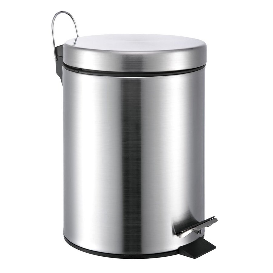 Hopeful Enterprises 5 Liter Satin Steel Residential Indoor Trash Can   1000136355 