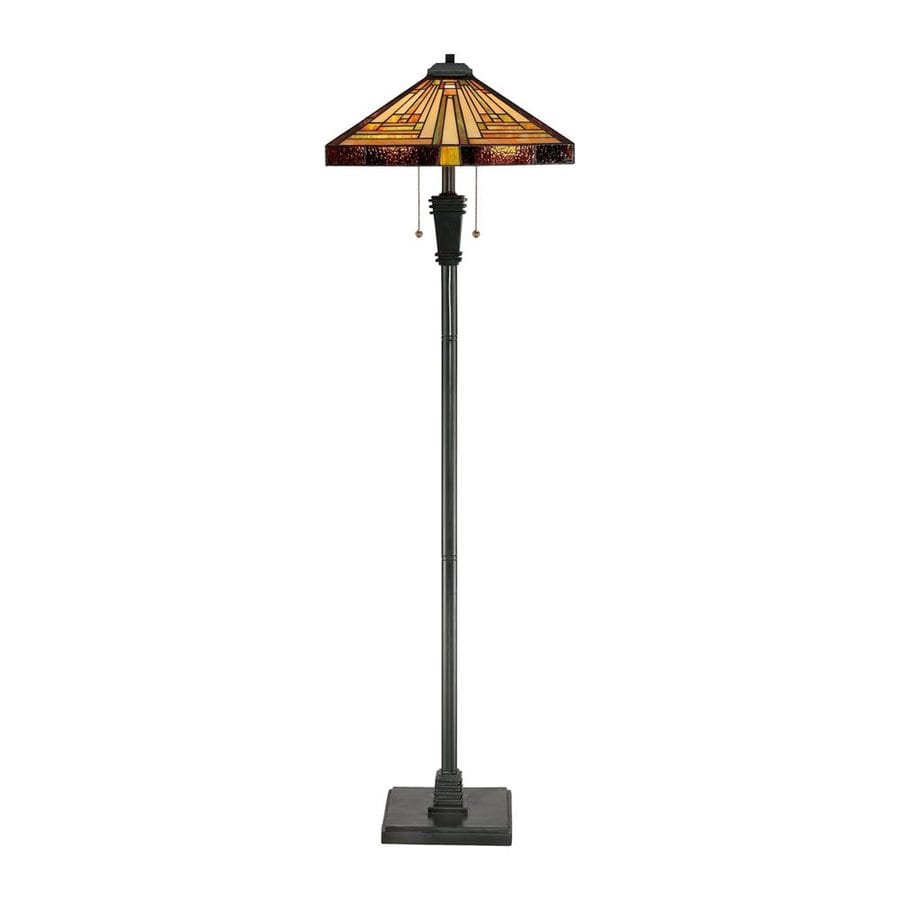 Quoizel Stephen 59 5 In Vintage Bronze Pull Chain Floor Lamp Quoizel Stephen 59 5 In Vintage Bronze Pull Chain Floor Lamp With Gl Shade
