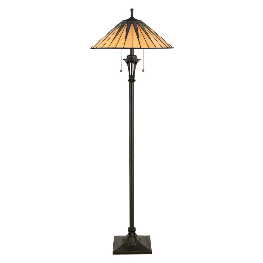 Quoizel Gotham 62 In Vintage Bronze Pull Chain Floor Lamp With Quoizel Gotham 62 In Vintage Bronze Pull Chain Floor Lamp With Glass Shade