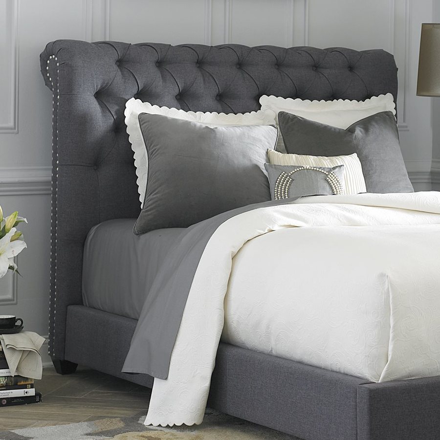 Grey Full Size Upholstered Headboard at John Sloan blog