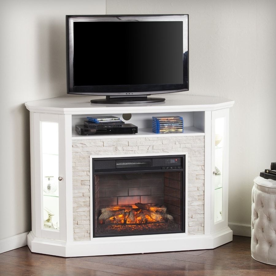 Shop boston loft furnishings 52.25-in w 4700-btu mdf corner or flat wall infrared quartz electric fireplace media mantel thermostat remote control included in the electric fireplaces section of Lowes.com