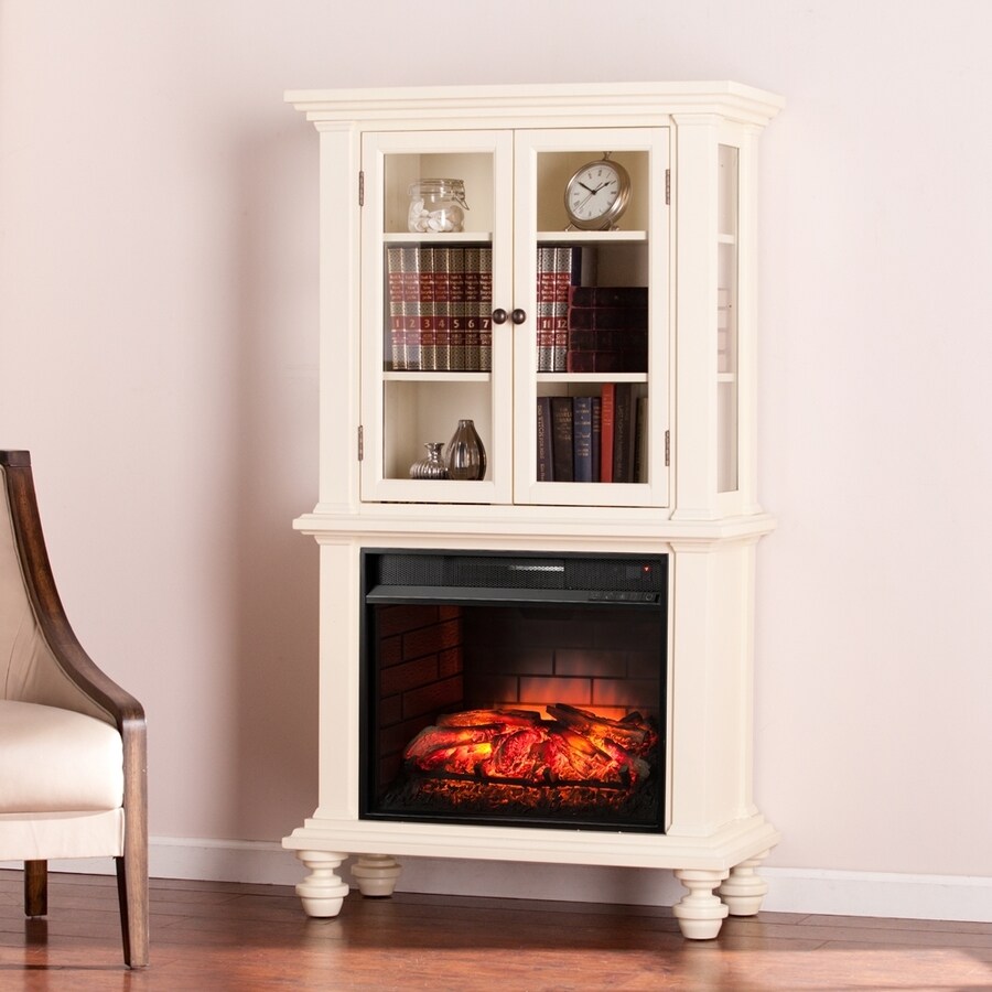 Boston Loft Furnishings 33 25 In W Antique White Mdf Infrared Quartz Boston Loft Furnishings 33 25 In W Antique White Mdf Infrared Quartz Electric Fireplace With Thermostat And Remote Control