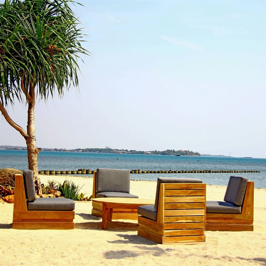 Pacific Coast Luxury Seaside 5Piece Teak Frame Patio Conversation Set