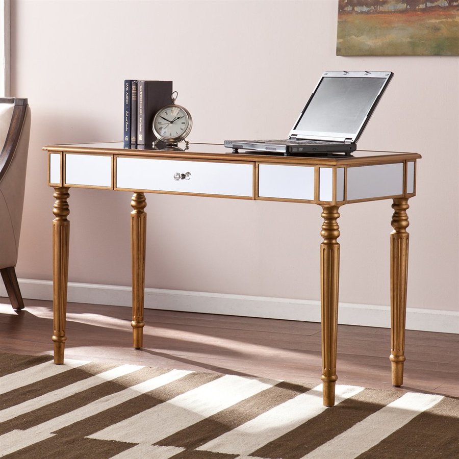 Boston Loft Furnishings Sofia Champagne Gold Writing Desk At Lowes Com