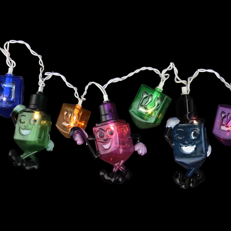 Shop Northlight Draydelette 11-ft 10-Light Multicolor Tinted Plastic-Shade Plug-in Hanukkah ...