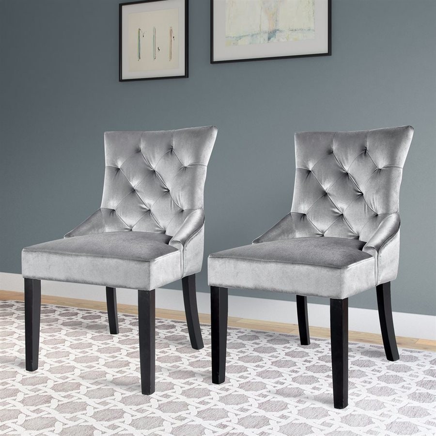 Corliving Set Of 2 Antonio Midcentury Grey Velvet Accent Chair Corliving Set Of 2 Antonio Midcentury Grey Velvet Accent Chair