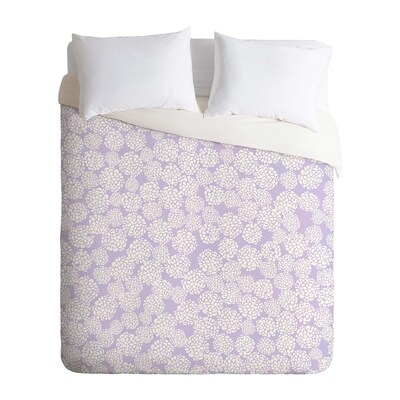 Deny Designs Dahlias In Periwinkle Multicolored King Duvet Cover