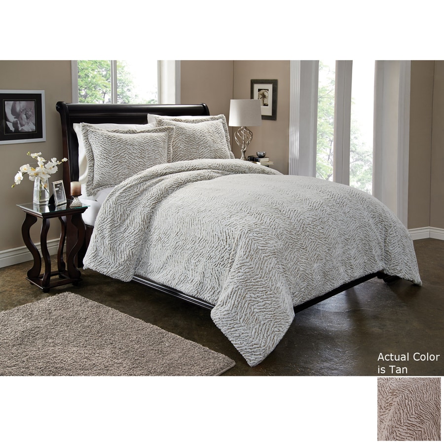 Pem America Outlet 3 Piece Tan Full Queen Duvet Cover Set At Lowes Com