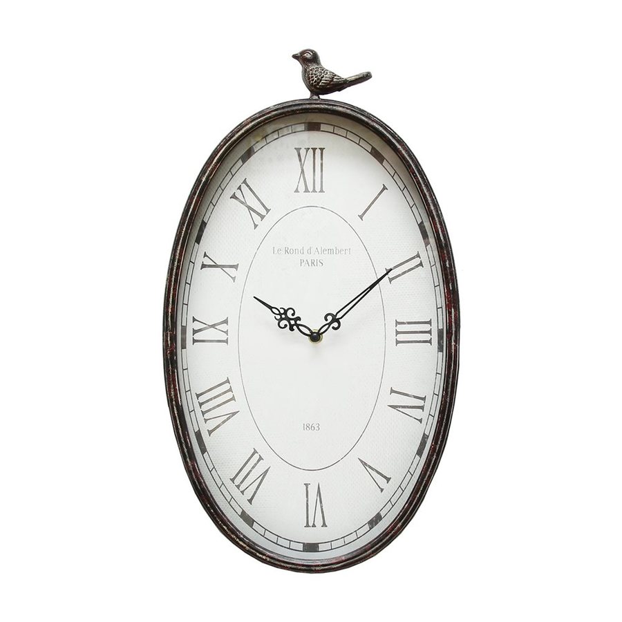 Stratton Home Decor Antique Bird Analog Oval Indoor Wall Clock at Lowes.com