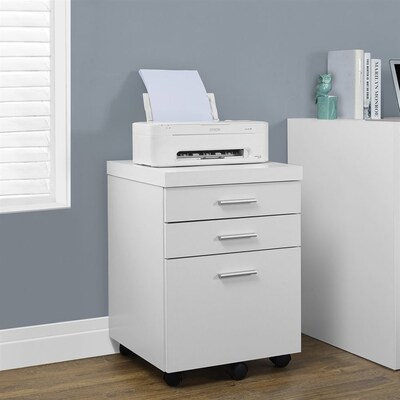 Monarch Specialties White 3 Drawer File Cabinet At Lowes Com