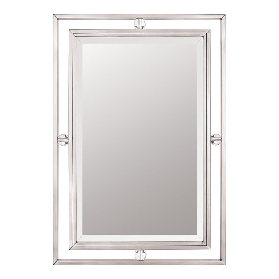 Shop Quoizel Downtown Brushed Nickel Beveled Wall Mirror at Lowes.com