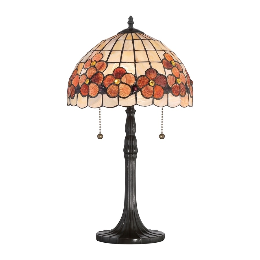 Quoizel Captiva 22.5-in Vintage Bronze Table Lamp with Glass Shade at ...