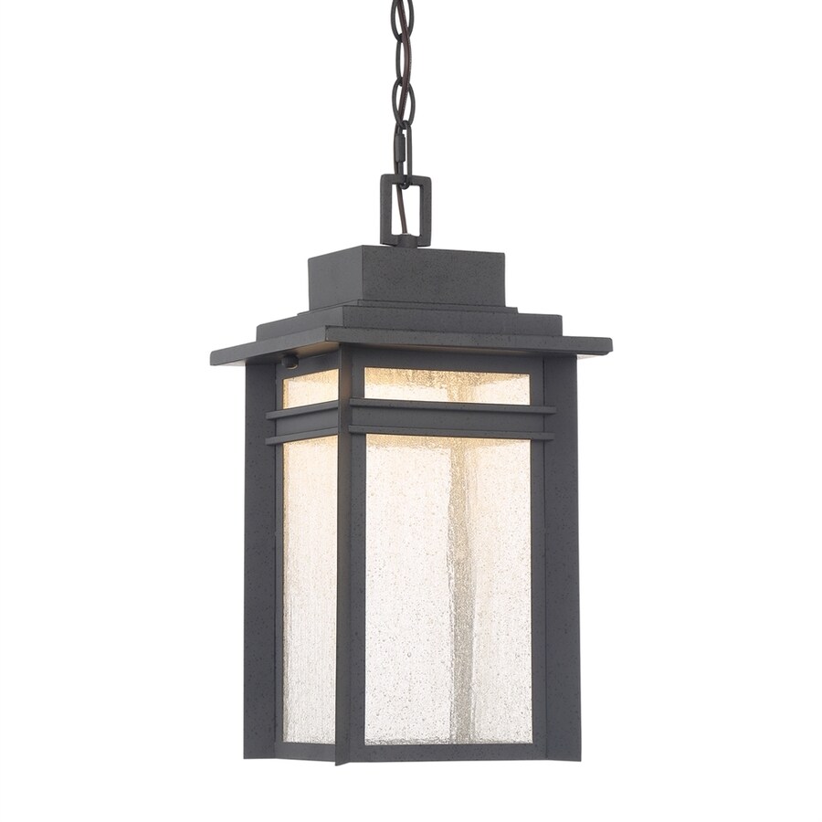 Quoizel Beacon Stone Black Transitional Seeded Glass Lantern Led Pendant At