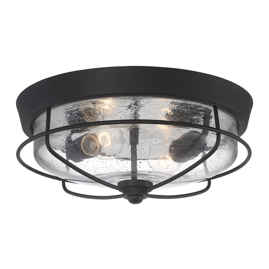 Quoizel 14.88-in W Mystic Black Outdoor Flush-Mount Light at Lowes.com