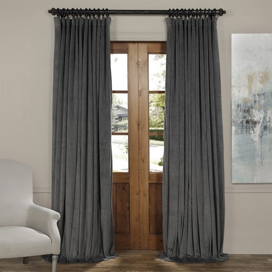 Exclusive Fabrics Furnishing Signature 108 In Natural Grey Exclusive Fabrics Furnishing Signature 108 In Natural Grey Polyester Rod Pocket Blackout Thermal Lined