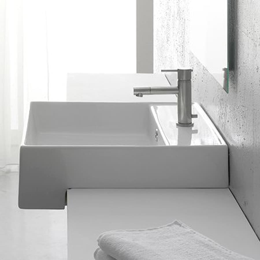 Nameeks Scarabeo Teorema White Drop-in Square Bathroom Sink With ...