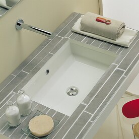 Undermount Bathroom Sinks At Lowes Nameeks Scarabeo Tech White Undermount Rectangular Bathroom Sink With Overflow
