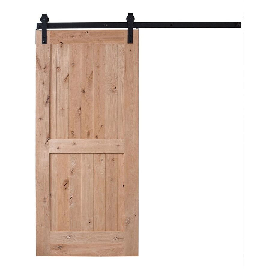 Ironwood Unfinished 2 Panel Square Wood Knotty Alder Barn Door Ironwood Unfinished 2 Panel Square Wood Knotty Alder Barn Door With Hardware Kit Common