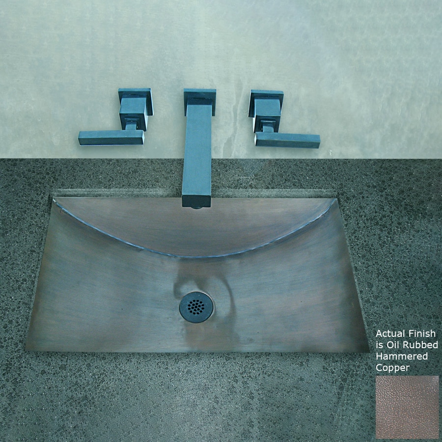 TerraAcqua Santa Ynez Copper OilRubbed Hammered Copper Undermount