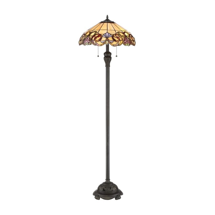 Quoizel Blossom 58 5 In Imperial Bronze Pull Chain Floor Lamp Quoizel Blossom 58 5 In Imperial Bronze Pull Chain Floor Lamp With Glass Shade