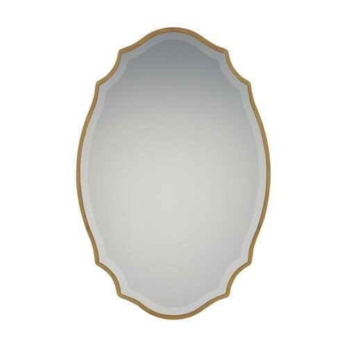 Quoizel Monarch 36in L x 24in W Gold Beveled Oval Wall Mirror in the