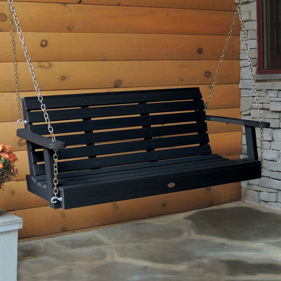 Highwood Weatherly Black Porch Swing at Lowes.com