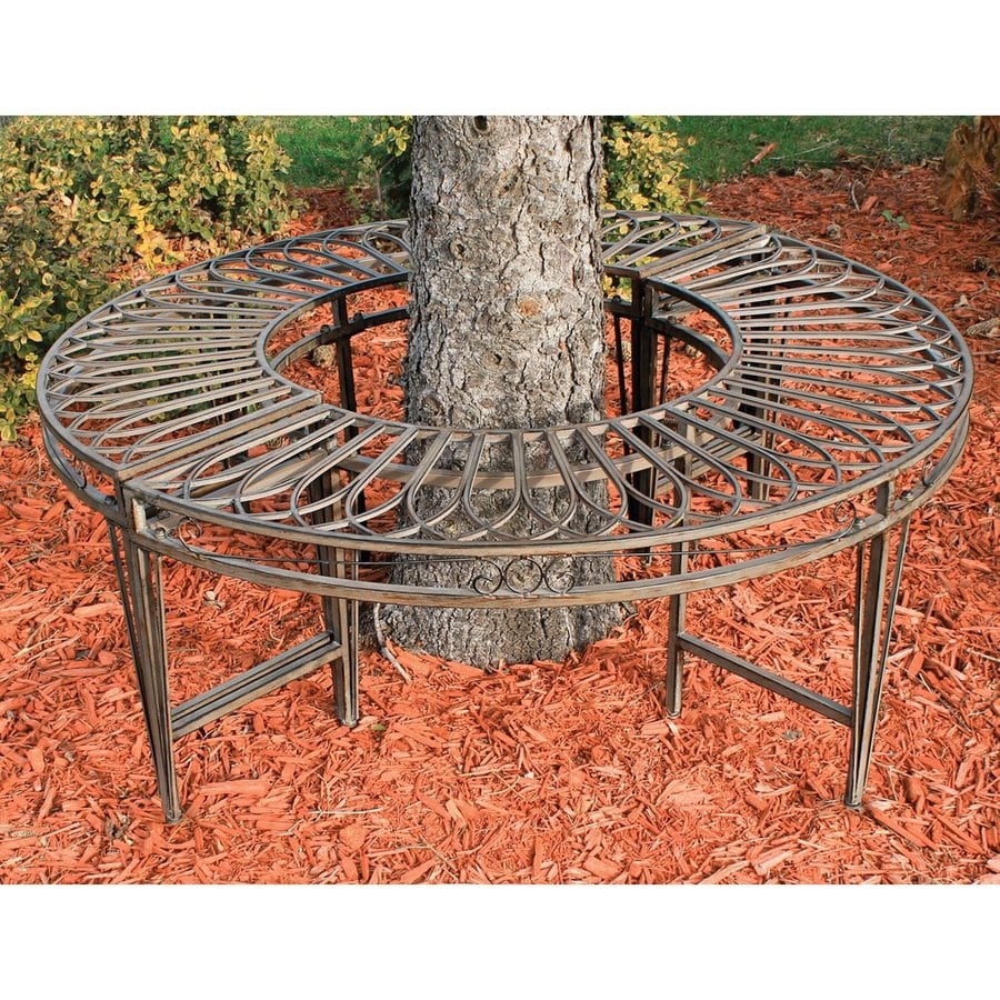 Design Toscano 47 In W X L Aged Gray Brown Steel Patio Bench Design Toscano 47 In W X L Aged Gray Brown Steel Patio Bench