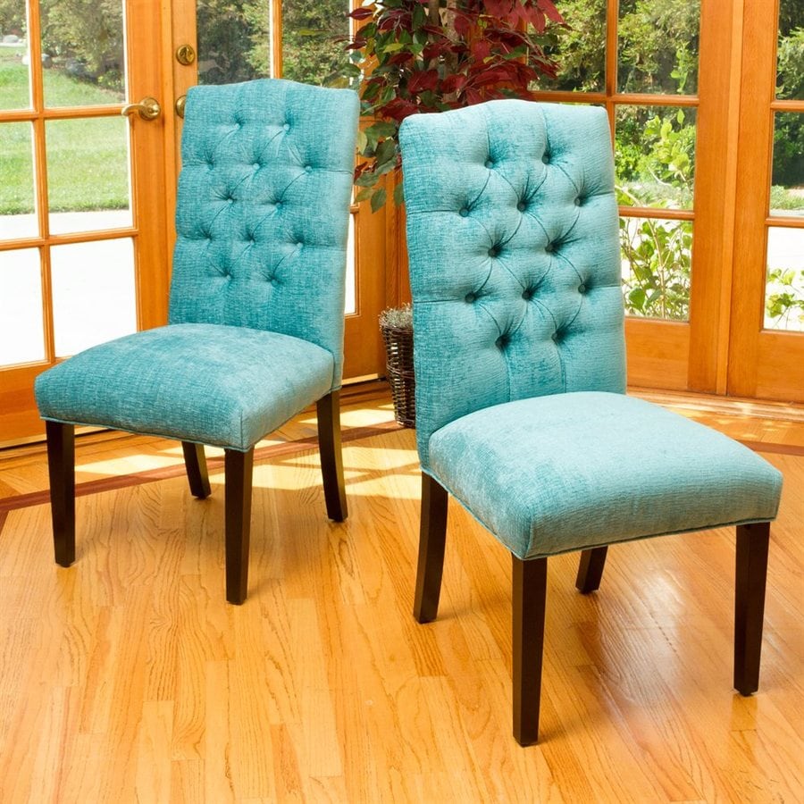 Best Selling Home Decor Set Of 2 Crown Top Teal Green Side Chairs