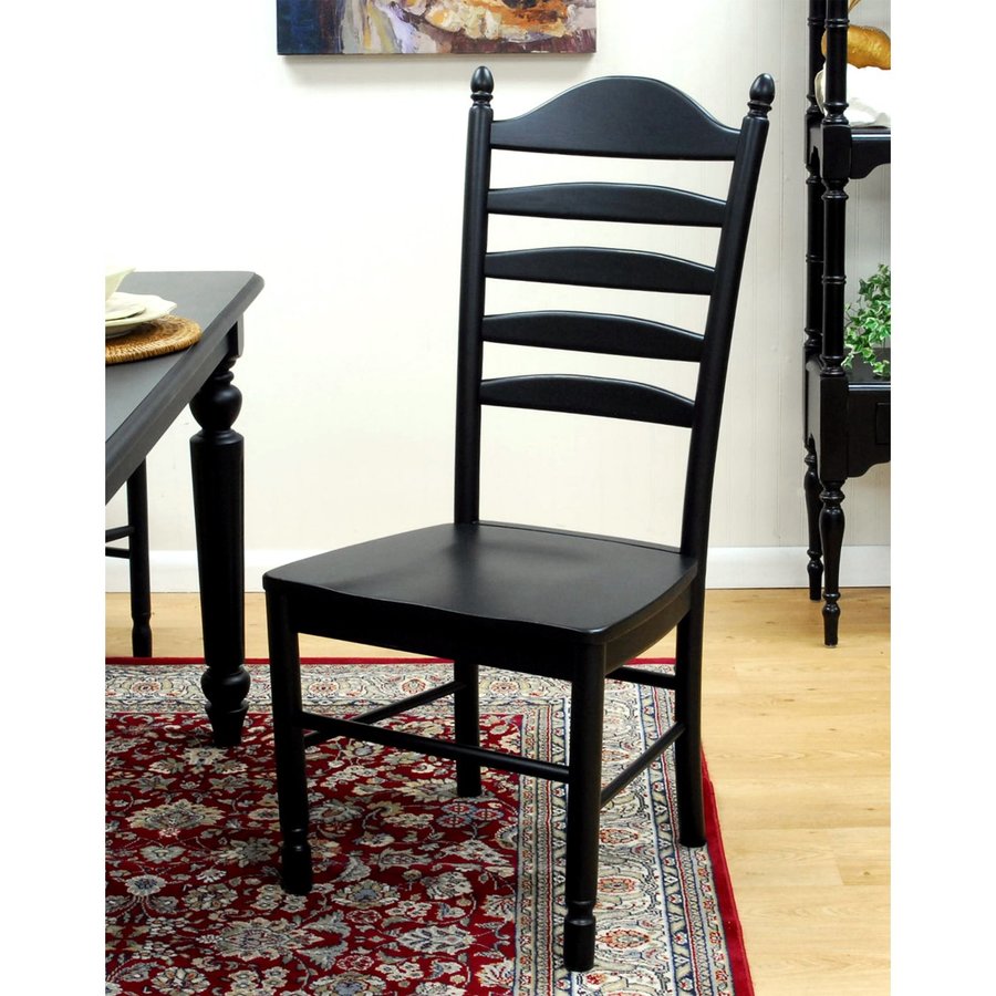 CAROLINA COTTAGE Whitman Antique Black Side Chair in the Dining Chairs