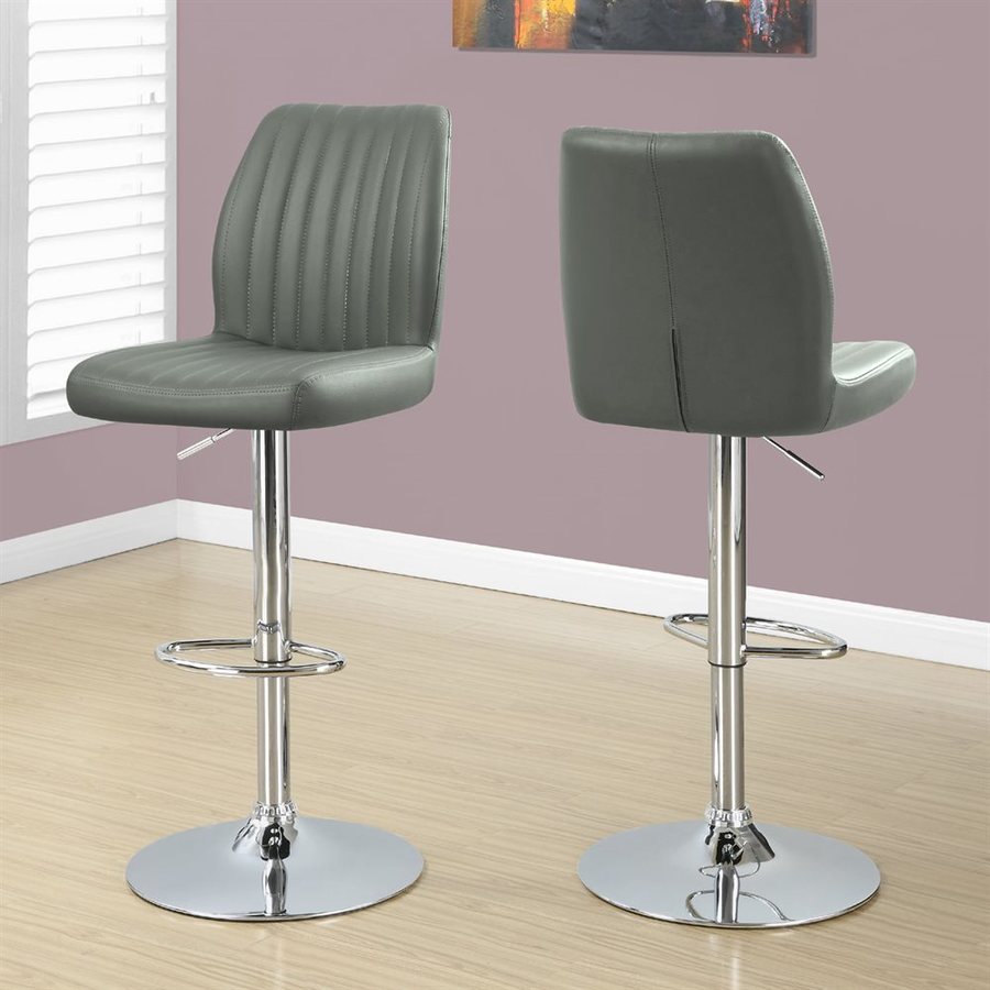 Monarch Specialties Set Of 2 Grey Bar Stools At Com Monarch Specialties Set Of 2 Grey Bar Stools
