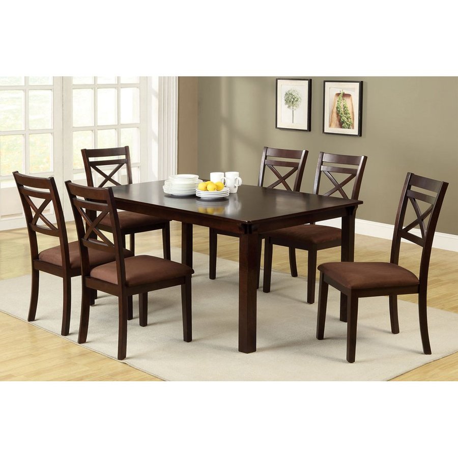 Furniture of America Weston Espresso Dining Set with Rectangular Dining ...