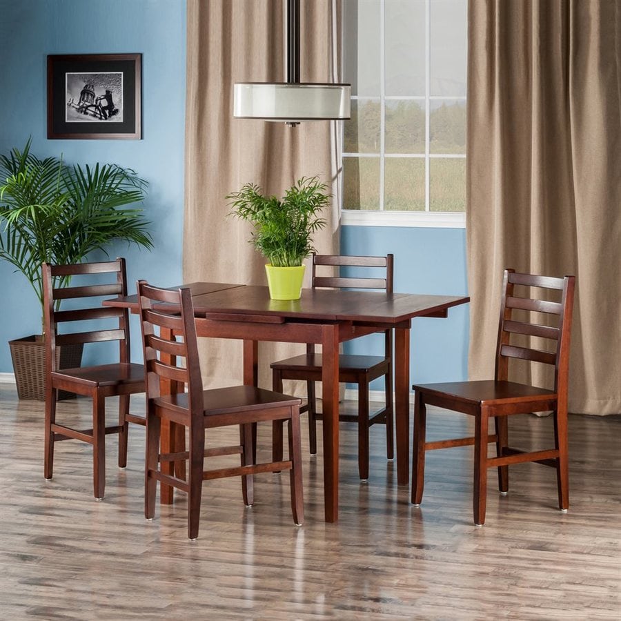 Winsome Wood Pulman Walnut Dining Set With Square Table At Winsome Wood Pulman Walnut Dining Set With Square Table